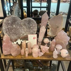 Rose quartz, amethyst, clear, quartz, a metaphysical pop-up